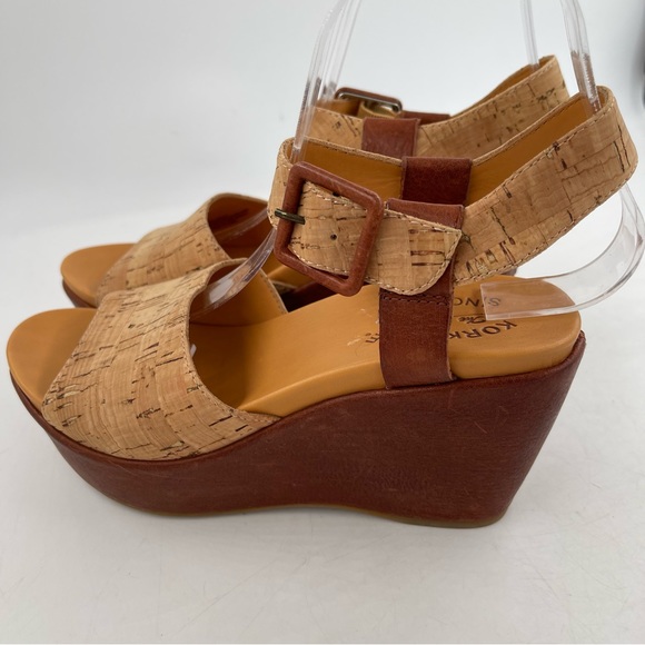 NEW! Kork Ease Women’s Keirn Cork & Leather Platform Wedge Sandals - Size 6 M - Picture 10 of 11